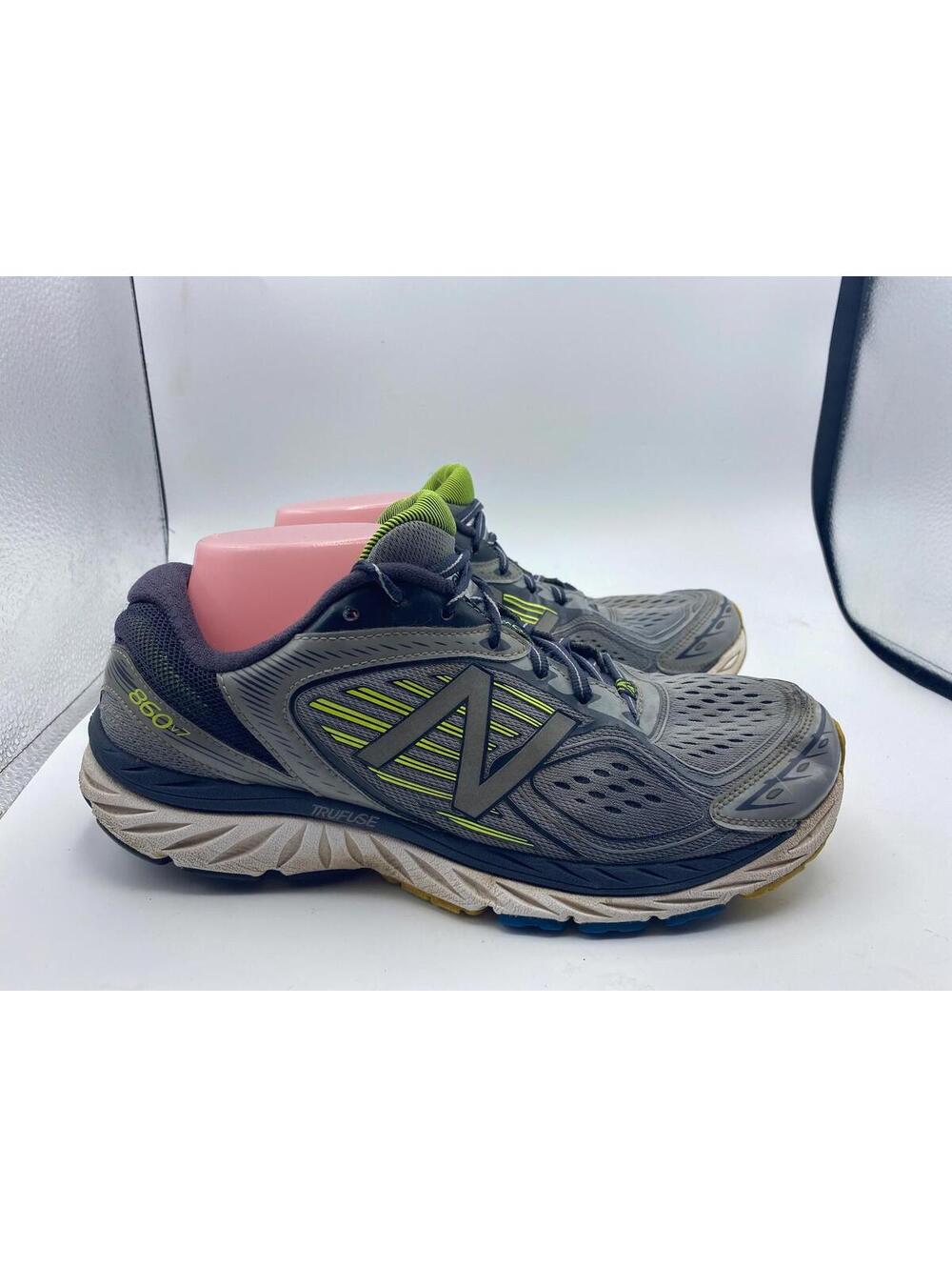 New Balance 860v7 Mens 10 D Athletic Running Shoes Gray Neon Yellow M860GY7